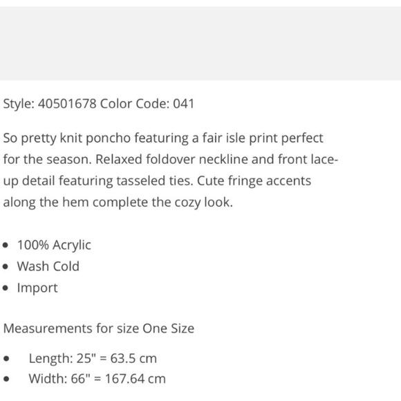 Free People High Life Fair Isle Poncho Boho Fringe Oversized Knit Shrug One Size - Picture 4 of 4